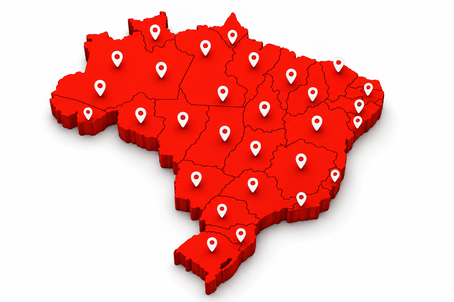 Mapa do Brasil - atuação de Advaldo José